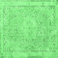 Ahgly Company Zatvoreni pravokutnik Medaljon Smaragd zelene tradicionalne prostirke, 5 '7'