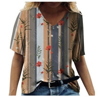 Fragarn Modni ženski ležerni TOP štampanje V-izrez Majica s kratkim rukavima