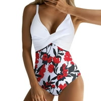 Kupaći kostimi Žene Cvjetni print Tummy High Shaik Wrap Tie Back Monokini kupaći odijela