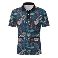Muška majica Muška ljetna sportska odjeća za rever Ispipana majica kratkih rukava Casual Golf Prozračne udobne vrhove Plavi XXL