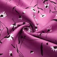 Ljetne haljine trendi cvjetni print suspender bez rukava bez rukava Maxi haljina s rukavima, ležerna vruća ružičasta xxl