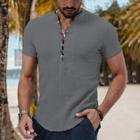 Monerffi mens casual kratki rukav labav bluza pamučna posteljina majica majica majice muške vrhove