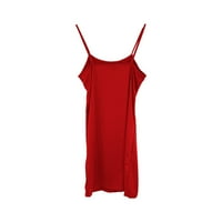 Ljetne haljine Plus size Solid Slim Fit Strap kratki rame Stretch Maxi haljina s rukavima crvena xxxxl