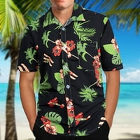 Slatki ljetni vrhovi za muškarce Business bluza Havajski print rever majica kratkih rukava Boys Košulja za kuglanje Bodybuilding Tee Basic Tops Atletska haljina Majica Green L