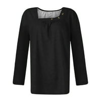 Ersazi kardigani Ženski modni kvadratni vrat pulover dugih rukava labava majica na klirensu crne djevojke