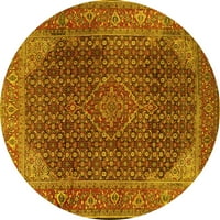 Ahgly Company u zatvorenom okrugu perzijske žute tradicionalne prostirke područja, 7 'okruglo