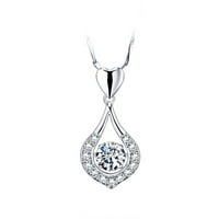 Ogrlice za žene Twinkling Heart Waterdrop ogrlica, Ženska privjesna ogrlica Luksuzna srebrna privjesna