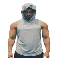 Inevenn muški prsluk prsluk sa kapuljačom solidne boje fitness trening mišićna vježba teretana