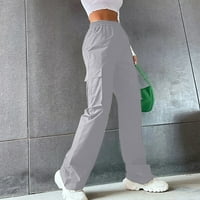 Pantalone pantalone za ženske baggy teretne hlače Multi-džepni visoki uspon Y2K hlače teen djevojke