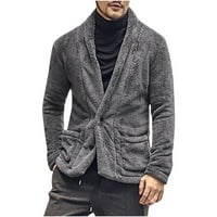 Ženski nejasan džemper povlačenje na ukupnoj jednostavnoj modnoj modnoj zimskoj jakni plišani kardigan muški topli kaput