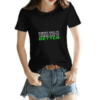 Bold slogan Graphic Tee za žene - udobna i lagana majica kratkih rukava
