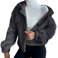 Novi kaput za žensku odjeću Žene umjetne vune dugih rukava dugih rukavahirt Pulover topli plišani kaput