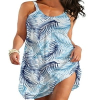 Glonme Dame Strappy mini haljina bez rukava Summer Beach Sundress cvjetni print kratke haljine Travel