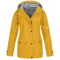 Fatuov ženski kaputi Trendi casual dugih rukava dugih rukava džepne kopče žuta kišna jakna xxxxxl