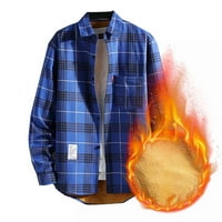 JMntiy Clearence Muška jakna dugih rukava Plišana guša tačna ploča košulja jesen i zimska jakna na klirensu