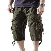 Nizini muški taktički teretni kratke hlače ispod koljena dužina više džepa kapri hlače elastični struk