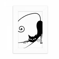 Stretch crna mačka Halloween Art Art Outline Desktop Foto okvir Za prikaz slike Dekoracija umjetnička slika