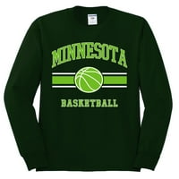 Divlji Bobby Grad Minnesota min Košarka Fantasy Fan Sports Muška majica dugih rukava, Šumska zelena,