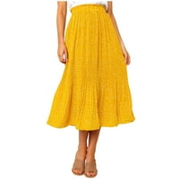 Suknje u inleife za žene Modni ženski print casual ruched ruffles džep elastični struk boemski stil