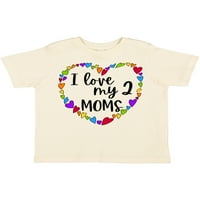 Inktastic volim svoja dva mama - ponos rainbow srca poklon dječaka majica ili majica mališana