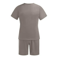 Elneeya Muška odjeća Vintage O izrez Majica s kratkim rukavima Majica Labavi kratke hlače Ljetna sportska