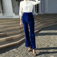 Bezolor ženske hlače za baršunaste pantalone trendi visokog struka donje hlače u obliku boju dame casual