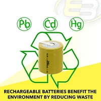 1 2D veličine 1.2V 2500mAh punjiva baterija W kartica za solarni, daljinski, pokloni