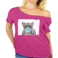 Awkward Styles Lion Pušenje iz košulje na ramenu majicu za životinje za žene Smiješne životinjske poklone