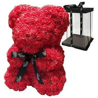 Rose cvjetni medvjed - potpuno sastavljen Hugz Tedddy Bear - preko desetak umjetnog cvijeća - poklon
