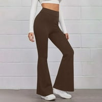Olyvenn ženske joge hlače Ljeto casual tanak visoki elastični struk pune duljine duge hlače Čvrsto boje