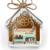 Ornament tiskan jednostrana SAD rijeke Marais des Cygnes River - Kansas Christmas Neonblond