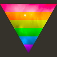 Pride Rainbow Galaxy Triangle Juniors Drveni ugljen sivi grafički tee - dizajn ljudi 2xl