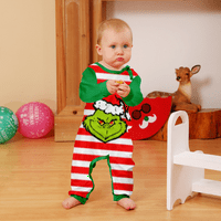 Nestašna božićna pidžama za obitelj, podudaranje pidžama, mališane božićne pidžame djevojke-zelene crvene