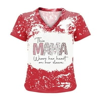 Ljetne bluze za žene Žene Ljetni gradijent Ispisuje V-izrez Redovna ženska mjesec dana tiskani kratkih