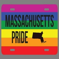 Massachusetts Pomoćni zastava Oznaka tabla Tag Vanity Novelty Metal
