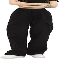 Ženske trendi nacrtajuće teretne hlače Ravne noge Jogger Y2K Tweatpants pantalone