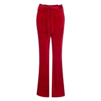 Viadha ženska modna casual solidna boja visoko struka elastične joge hlače pantalone s džepovima i pojasevima