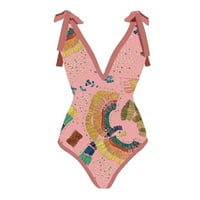 CAVEITL Ljetna haljina, ženski kupaći kostimi jednodijelni kupaći kostim bikini čipke up kupaći kostim