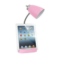 Mod rasvjeta i dekor 18.5 Pink Gooseneck Organizator stola sa iPad štandom i dva otvora za prong