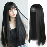 Keusn Wig Lady Crna dugačka kosa meka djevojka Realistična glava japanska lica temperamenta zraka