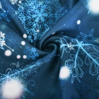 Charella ženski print Okrugli pulover za okrugli vrat duge dugih rukava dukserica Bluza Blue, xxxxxl