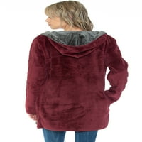 SAFUS Nosivi debeli flanel pokrivač sa džepom - Burgundija - Velike veličine - za žene i muškarce, toplo