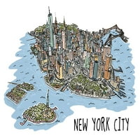 New York City, New York, Cityscape, crtanje linije