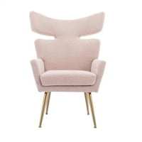 Moderna akcentna stolica, udobno tapacirana fotelja sa zlatnim nogama i ribljim repom naslone za naslonu Bočne stolice čitanje stolice stolica za ruku za dnevnu sobu ured za spavaću sobu, ružičasta
