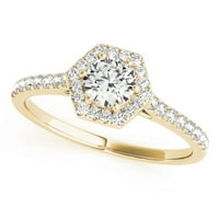 Mauli dragulji za angažman za žene 0. Carat o carata-halo dijamantski vjenčani prsten 4-prong 10k čvrsto