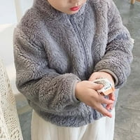 TODDLER BABY GRILS dječake Fuzzy Fleece Outwear Kids patentni zatvarač pune boje puni zatvarač u obliku