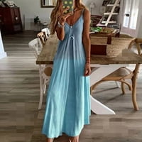 Duga haljina Camesole Casual V izrez Ženski tenk Maxi Print Beale Bealesiless Ženska haljina Ljeto Plaže