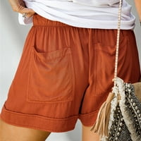 Baccoc Hlače za ženske struk za crtanje ležerne ženske kratke hlače modne ljetne elastične džepove hlače