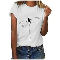 Ženski bluze Žene Ležerne prilike za ispis majica kratki rukav Tee vrhovi Tunic White XXXL