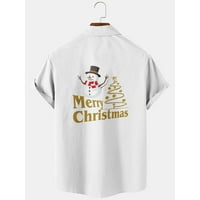Bijele majice meitianfacai za muškarce muški božićni 3D digitalni ispis casual labavo majica kratkih